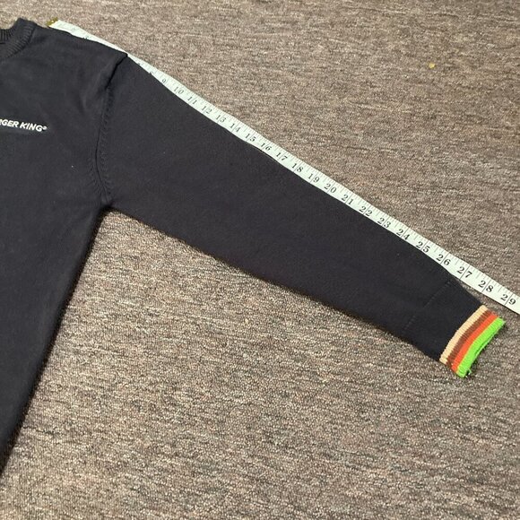 Burger King Manager Sweater Mens Size M Medium Black Spell Out Logo Pullover - Picture 12 of 13